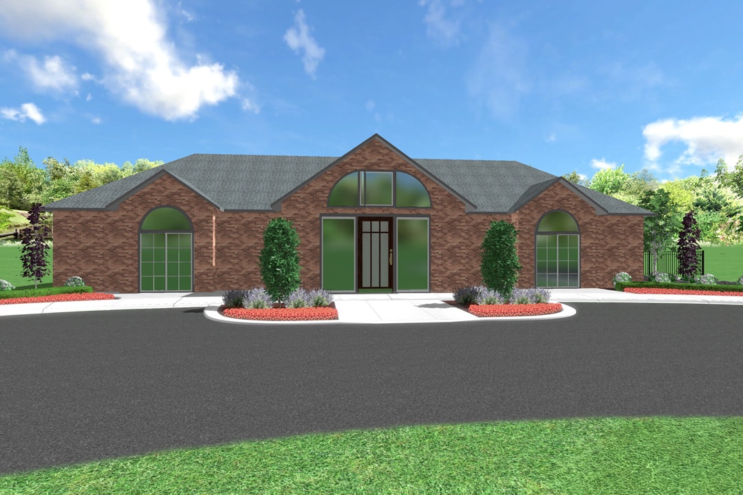 A 3D design of a new residential landscaping project by J & J Landscaping in Metro Detroit