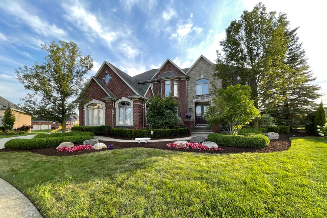 A beautiful Metro Detroit residential landscape designed and installed by J & J Landscaping